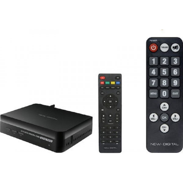 New Digital T2 01HD Senior Ψηφiακος Δέκτης, MPEG4,DVB-T2,Full HD, Μεγάλο Τηλεχειριστήριο Για Ηλικιωμένους 